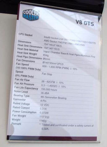 Кулер Cooler Master V8 GTS - характеристики