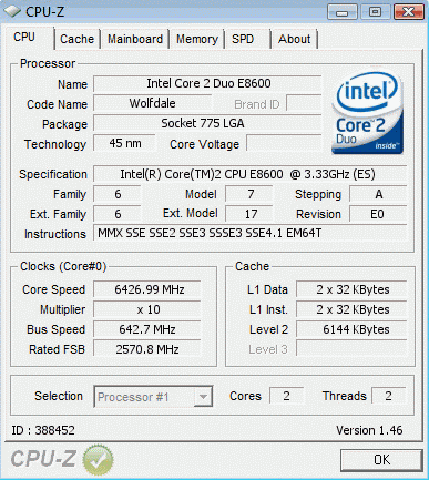 Процессор Intel Core 2 Duo E8600 - GPU-Z Процессор Intel Core 2 Duo E8600 - GPU-Z