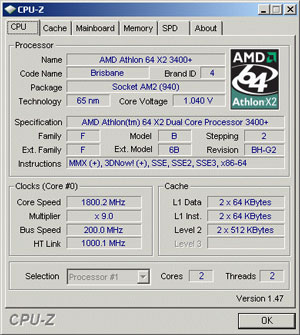 Athlon 64 X2 3400e CPU-Z