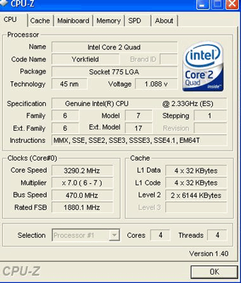 Intel Core 2 Quad Q9200 разгон