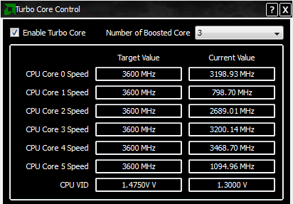 AMD Turbo Core управление