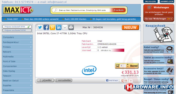 Intel Core i7-4770K предзаказ Intel Core i7-4770K предзаказ