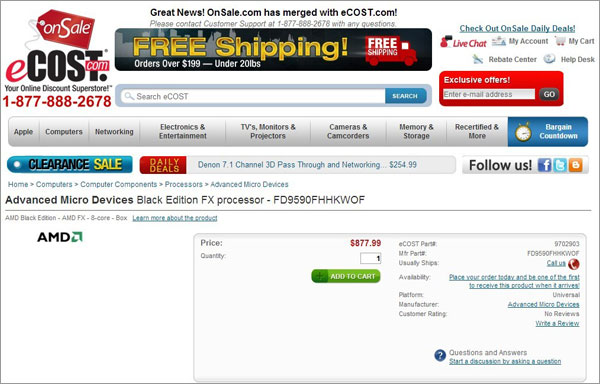 AMD FX-9590 - предзаказ AMD FX-9590 - предзаказ
