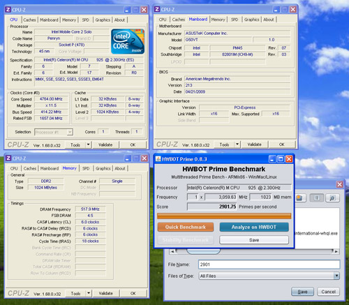 Celeron 925 разогнан до 4764 МГц Celeron 925 разогнан до 4764 МГц