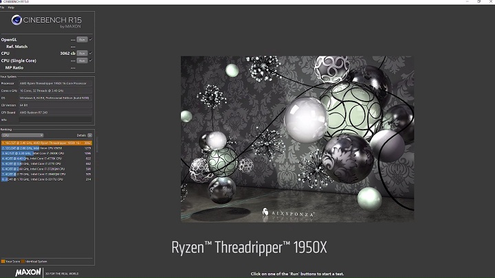 Ryzen Threadripper Cinebench