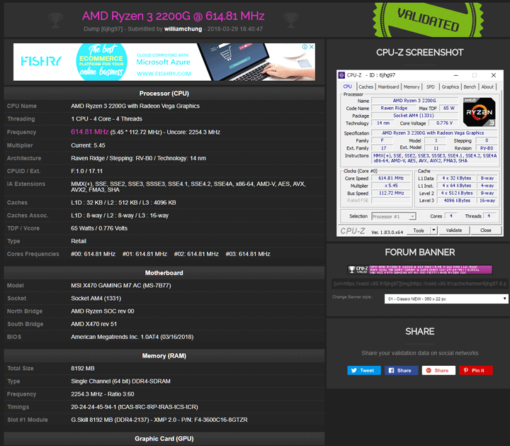 AMD Ryzen 2200G + DDR4-4500