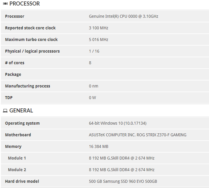 Intel Core i9-9900K протестирован в 3DMark Time Spy