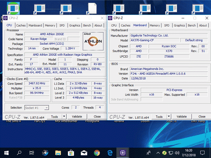 Разгон Athlon 200GE на материнке Gigabyte X370