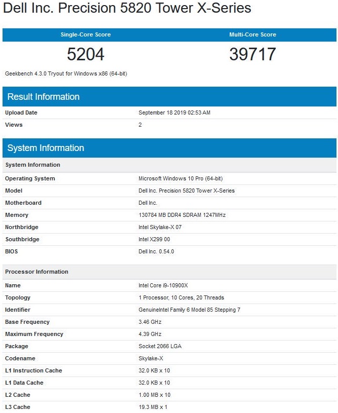 Intel Core i9-10900X