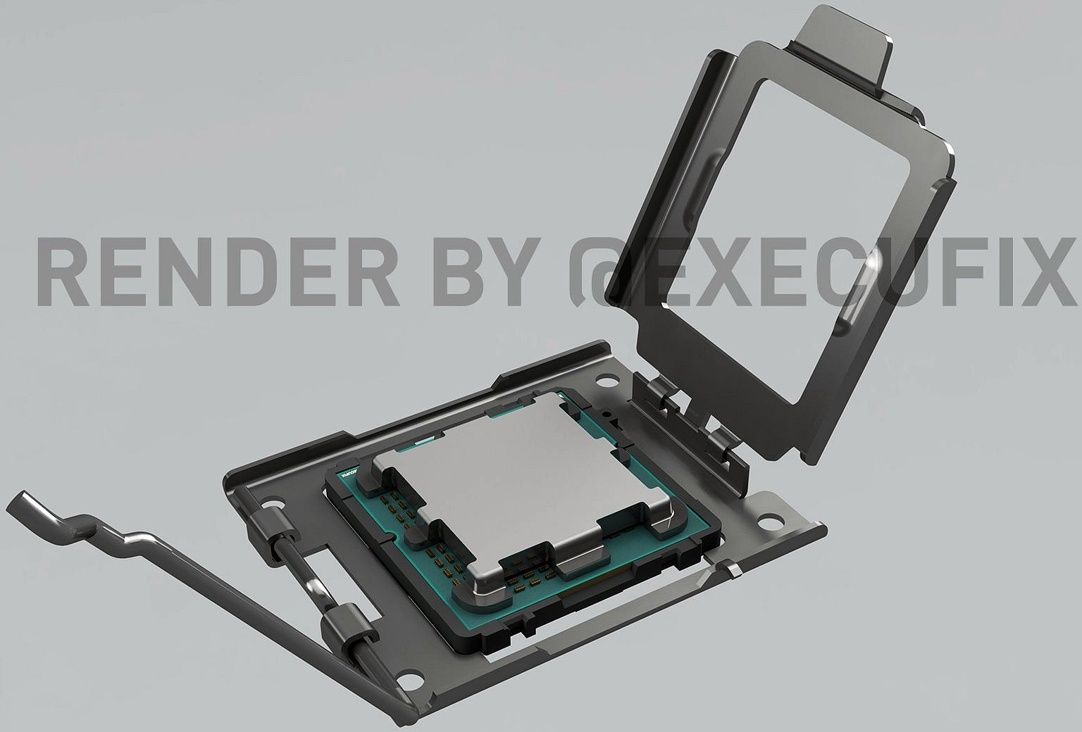 Любительский рендер процессорного разъёма AMD AM5