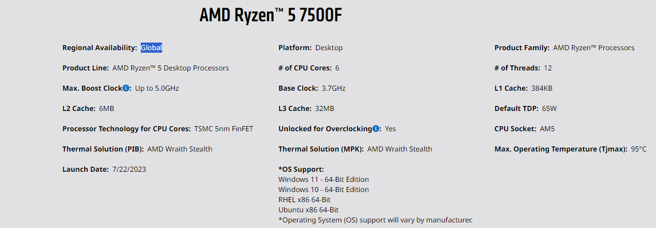 Ryzen 5 7500f Ozon