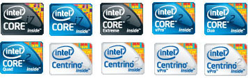 Новые логотипы процессоров Intel