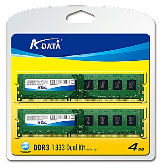 Оперативная память A-Data DDR3-1333 2х2 Gb