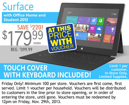 Планшет Surface с Windows RT