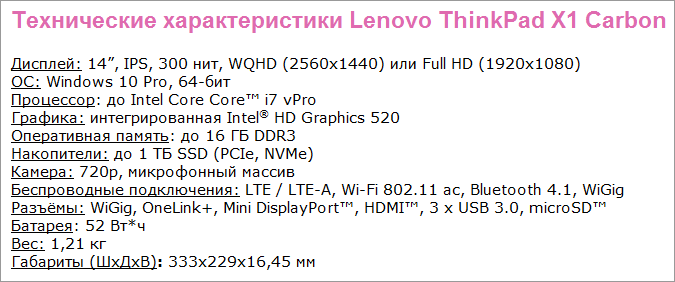 Lenovo ThinkPad X1 Carbon