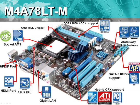 Материнская плата ASUS M4A78LT-M