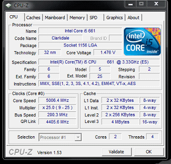 материнская плата Biostar TH55XE CPU-Z