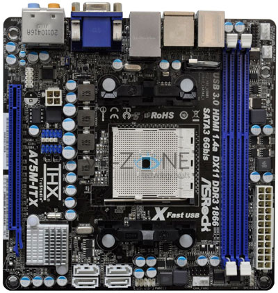 Материнская плата ASRock A75M-ITX Материнская плата ASRock A75M-ITX