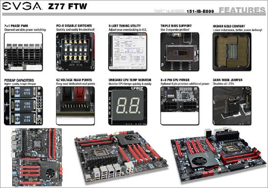 Материнская плата EVGA Z77 FTW