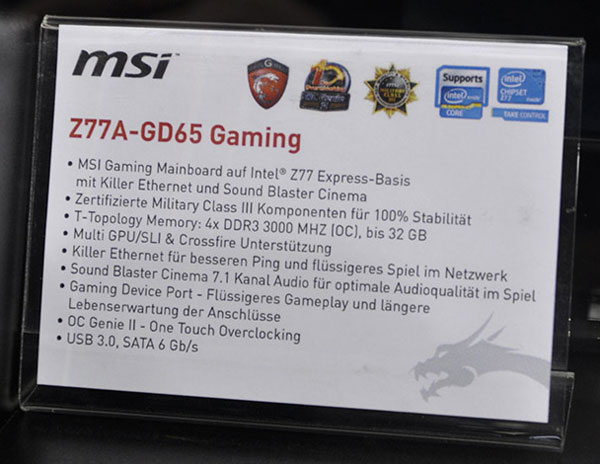 Материнская плата MSI Z77A-G65 Gaming (характеристики)