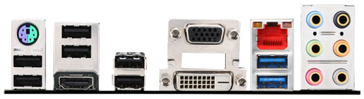 Материнская плата MSI Z87-G43/H87-G43/B85-G43 Gaming - задняя панель Материнская плата MSI Z87-G43/H87-G43/B85-G43 Gaming - задняя панель