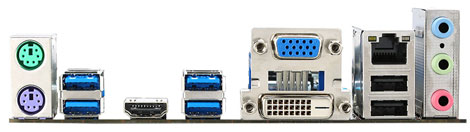 Материнская плата MSI H81M-E35 - задняя панель Материнская плата MSI H81M-E35 - задняя панель