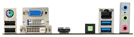 Материнская плата MSI H81I - задняя панель Материнская плата MSI H81I - задняя панель