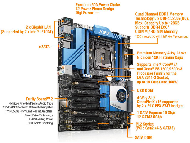 Материнская плата ASRock X99 WS-E