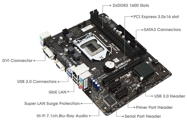 Материнская плата Biostar Hi-Fi B85S1