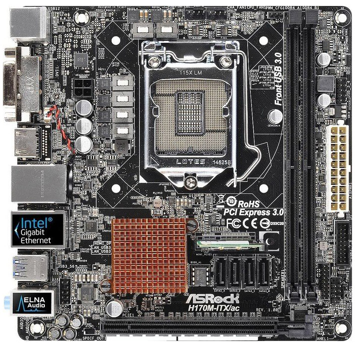 Материнская плата ASRock H170M-ITX/ac