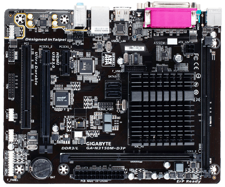 Материнская плата Gigabyte GA-N3150M-D3P Материнская плата Gigabyte GA-N3150M-D3P