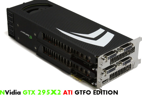 Видеокарта NVIDIA GeForce GTX 295x2 ATI GTFO Edition