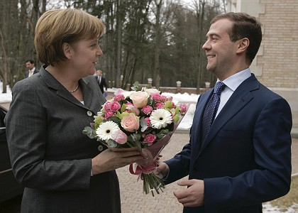 Ангела Меркель и Дмитрий Медведев