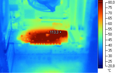 тепловизор Radeon HD 3450 нагрузка