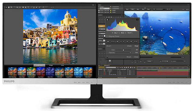 Philips 19DP6QJNS – AH-IPS монитор с двумя экранами