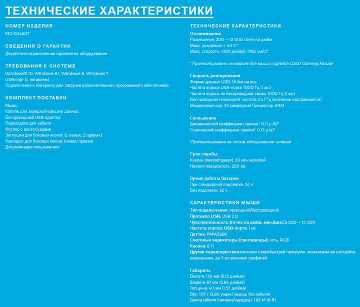 Logitech выпустила мышь G900 Chaos Spectrum для киберспортсменов