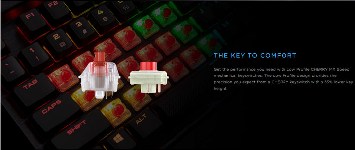 Игровая клавиатура Corsair K70 RGB MK.2 Low Profile