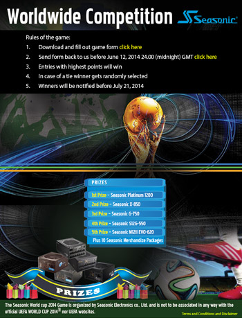 Brazil 2014 World Cup Seasonic Game Brazil 2014 World Cup Seasonic Game