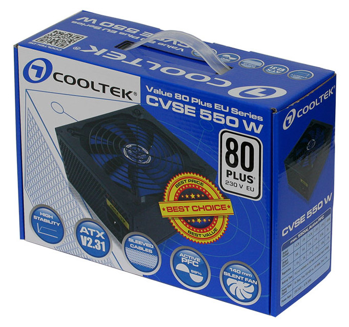 Cooltek Value 80 Plus EU Series 550 W