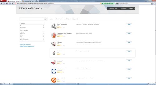 Скриншот интернет-браузера Opera 11