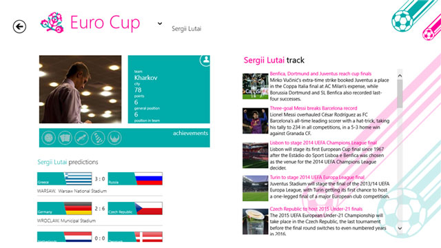 приложение Euro Cup 2012 приложение Euro Cup 2012