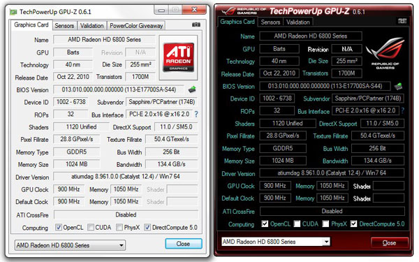 Утилита GPU-Z 0.6.1