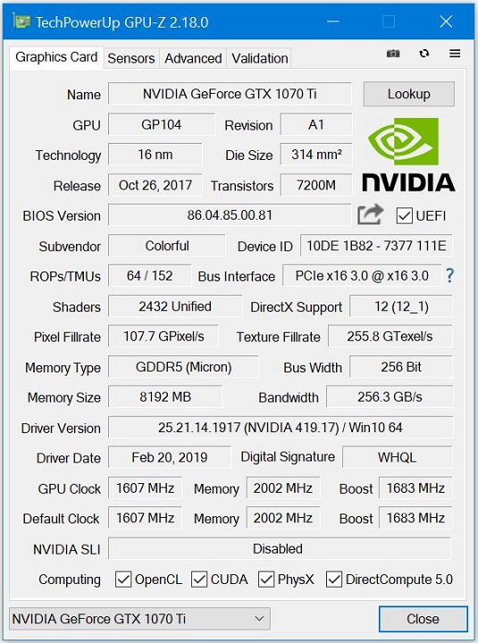 GPU-Z v2.18.0