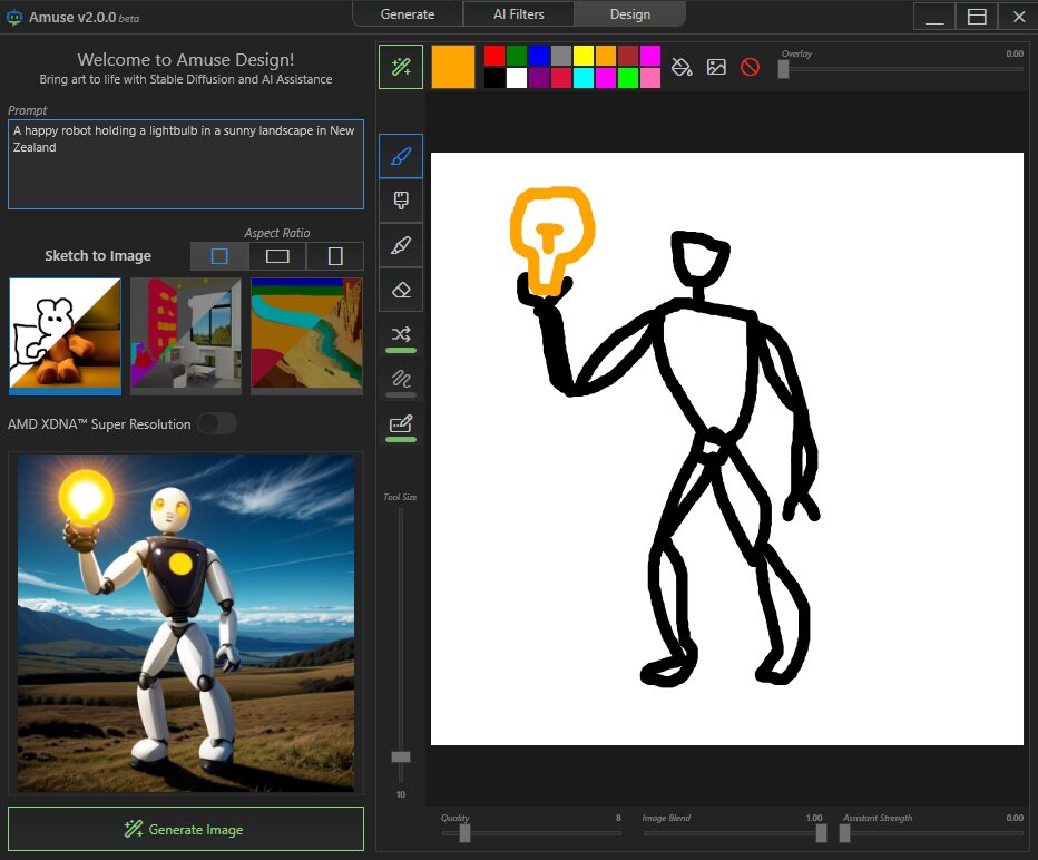 AMD выпустила ИИ-приложение для рисования Amuse 2.0 с поддержкой чипов Ryzen AI 300