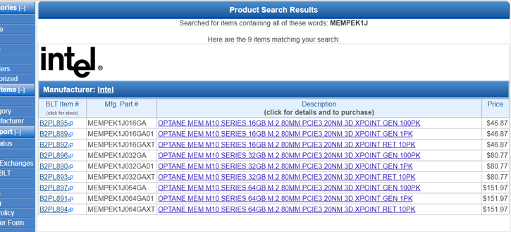 Intel Optane Memory M10