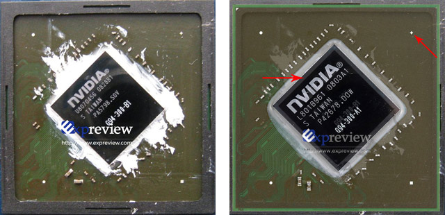 Сравнительное фото GPU G94 и G94b