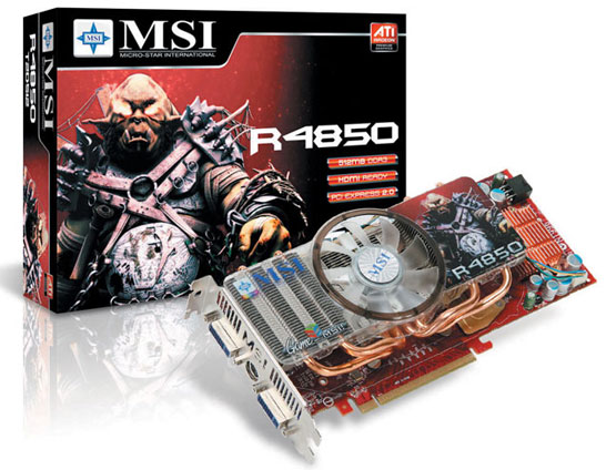 Видеокарта MSI Radeon HD 4850 Видеокарта MSI Radeon HD 4850