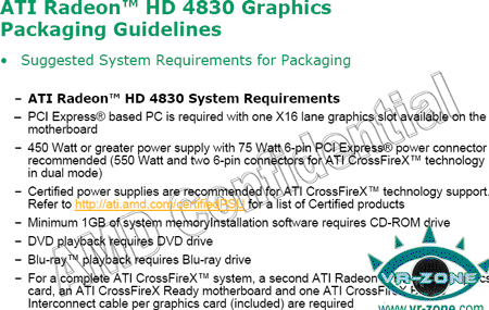 Radeon HD 4830 предварительные спецификации часть2