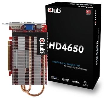 Видеокарта Club3D Radeon HD4650 Видеокарта Club3D Radeon HD4650