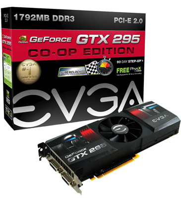 видеокарта EVGA GeForce GTX 295 CO-OP Superclocked видеокарта EVGA GeForce GTX 295 CO-OP Superclocked